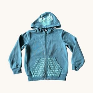 Tea Collection Dragon Zip Hoodie Boys Size 7 Teal Green